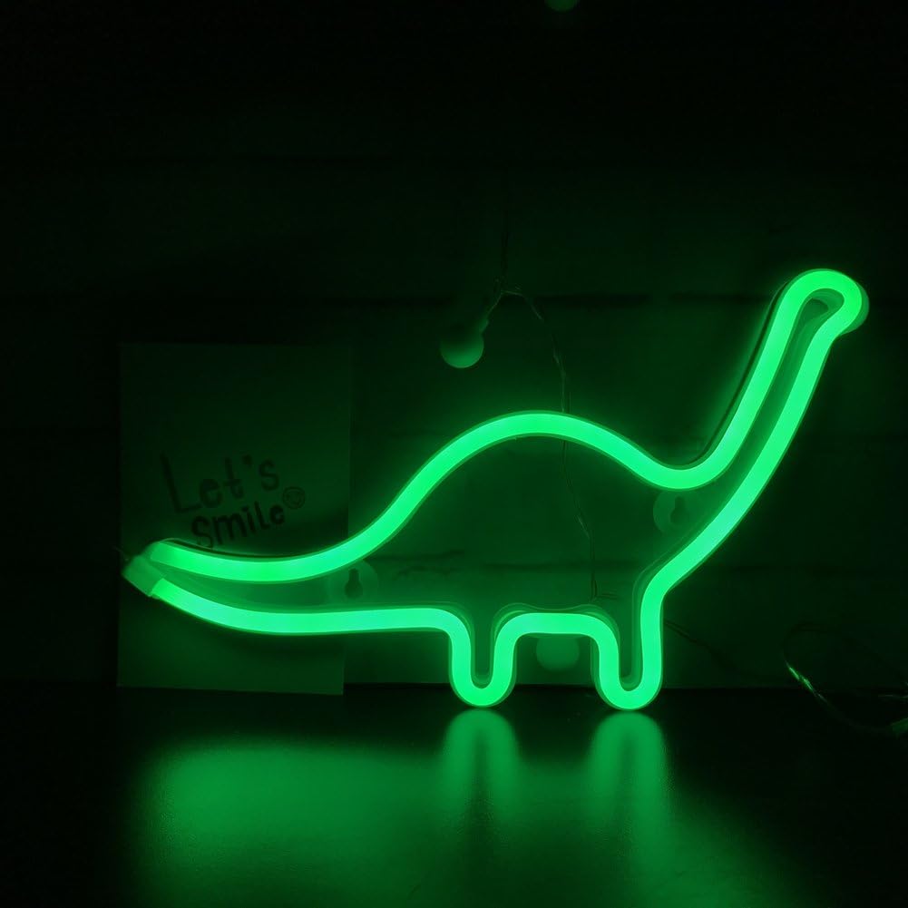 Dinazor Neon Led Işıklı Masa Lambası Dekoratif Aydınlatma Gece Lambası
