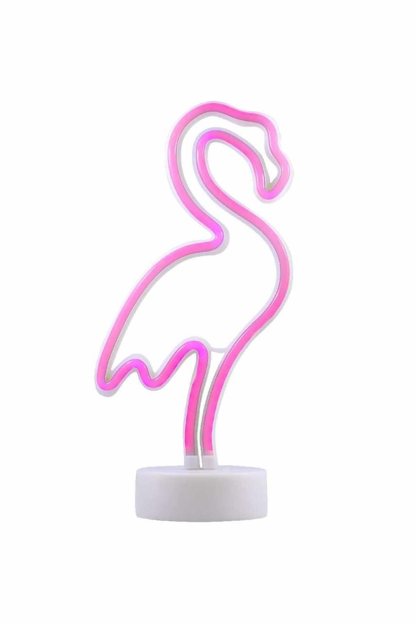 Pembe Flamingo Model Neon Led Işıklı Masa Lambası Dekoratif Aydınlatma Gece Lambası