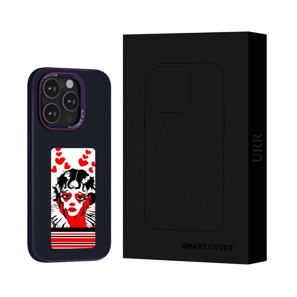 URR iPhone 15 Pro Max NFC Smart Case Akıllı Kapak - Lacivert